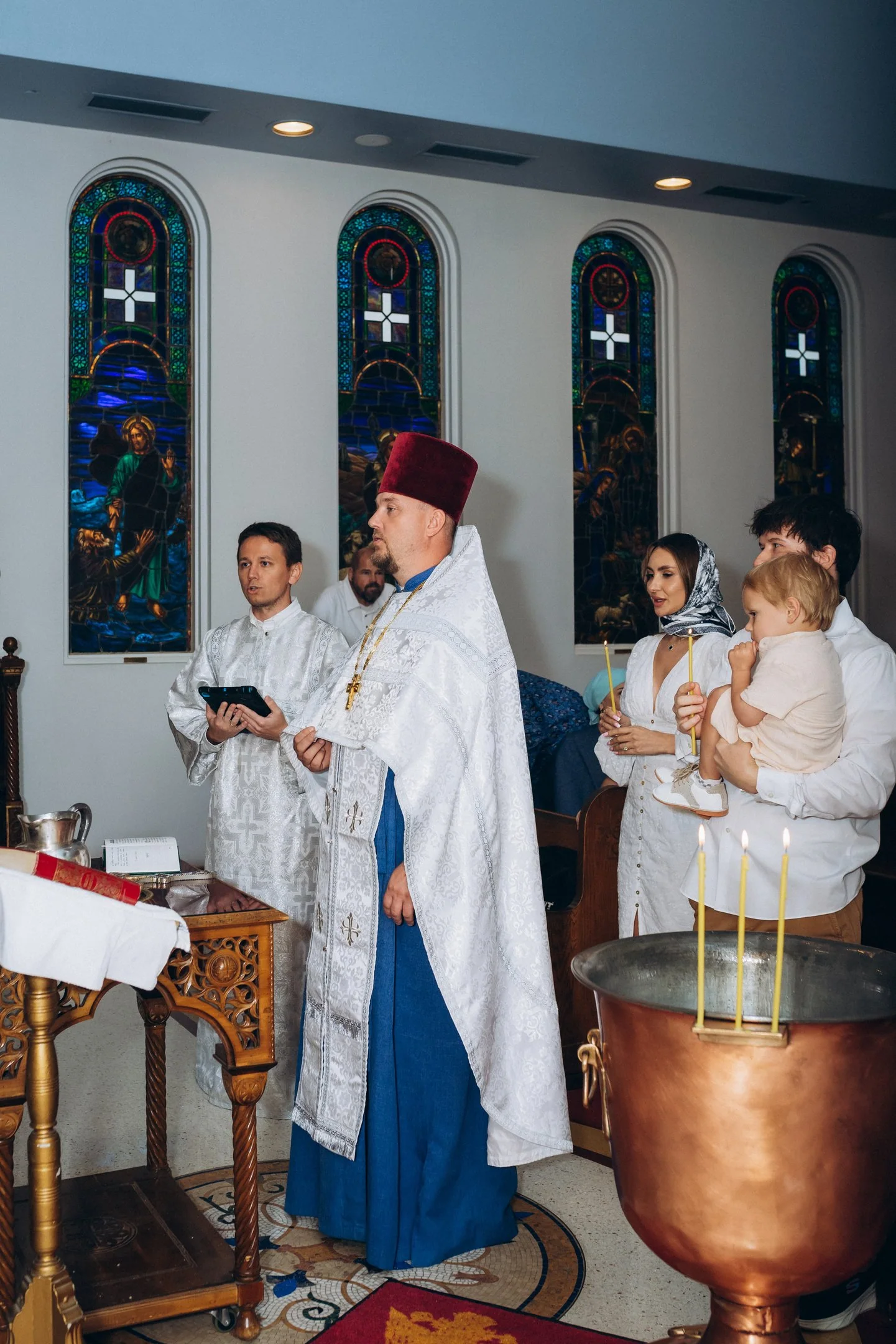 Baptism of the Servant of God Robert, featuring clergy and parishioners of Most Holy Theotokos Church in Dallas, Texas — photo 6