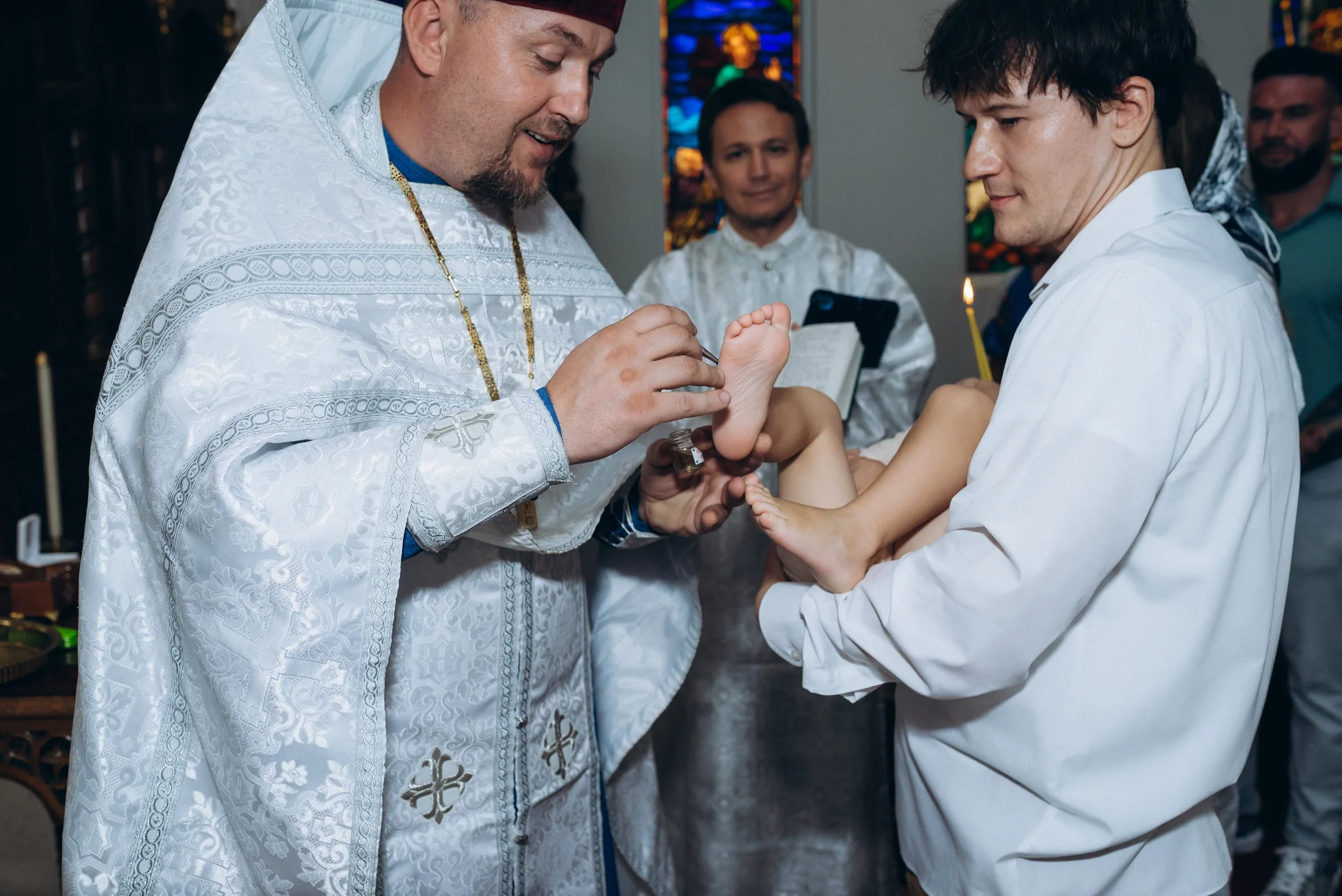 Baptism of the Servant of God Robert, featuring clergy and parishioners of Most Holy Theotokos Church in Dallas, Texas — photo 3