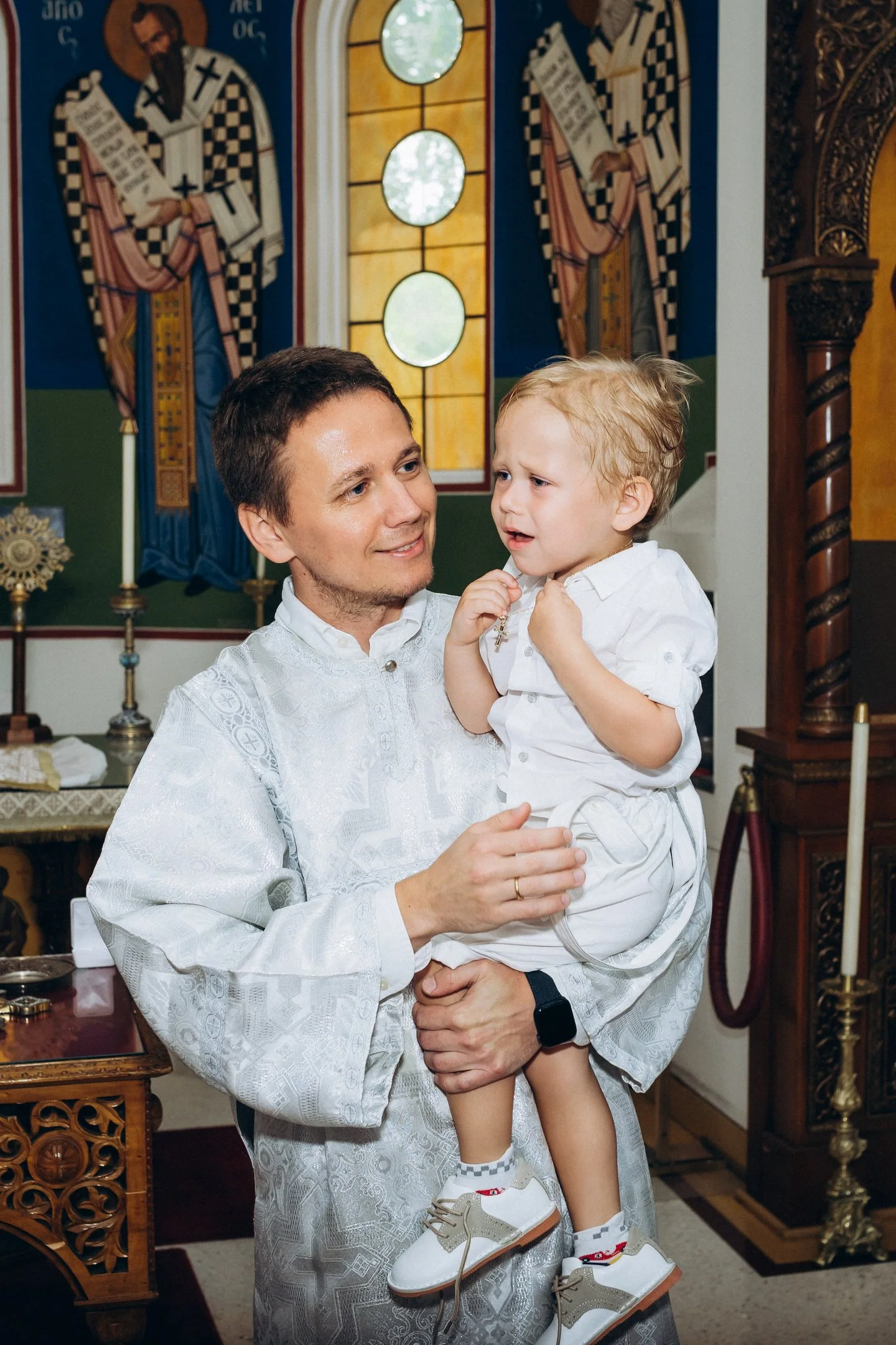 Baptism of the Servant of God Robert, featuring clergy and parishioners of Most Holy Theotokos Church in Dallas, Texas — photo 2