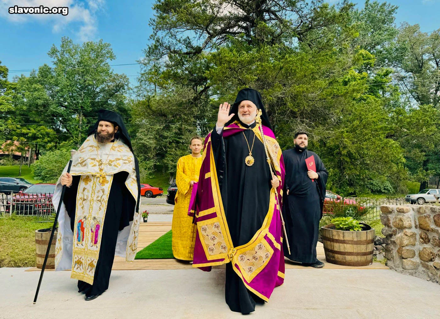 Door Opening and Blessing of the Life-Giving Spring Church in Hot Springs, featuring clergy and parishioners of Most Holy Theotokos Church in Dallas, Texas — photo 1